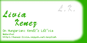livia kenez business card